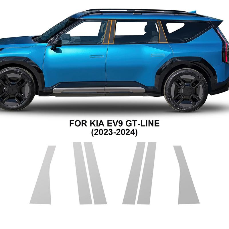 Для KIA EV9 GT-Line 2024 Автомобильная фара Зеркало заднего вида Стойка B C Защитная пленка TPU Вырезанная по размеру Прозрачный PPF Устойчивый к царапинам Комплект