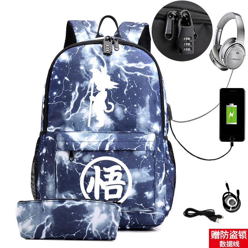 Football Printed Student Backpack Multifunctional Usb Interface Large Capacity Leisure Travel Backpack