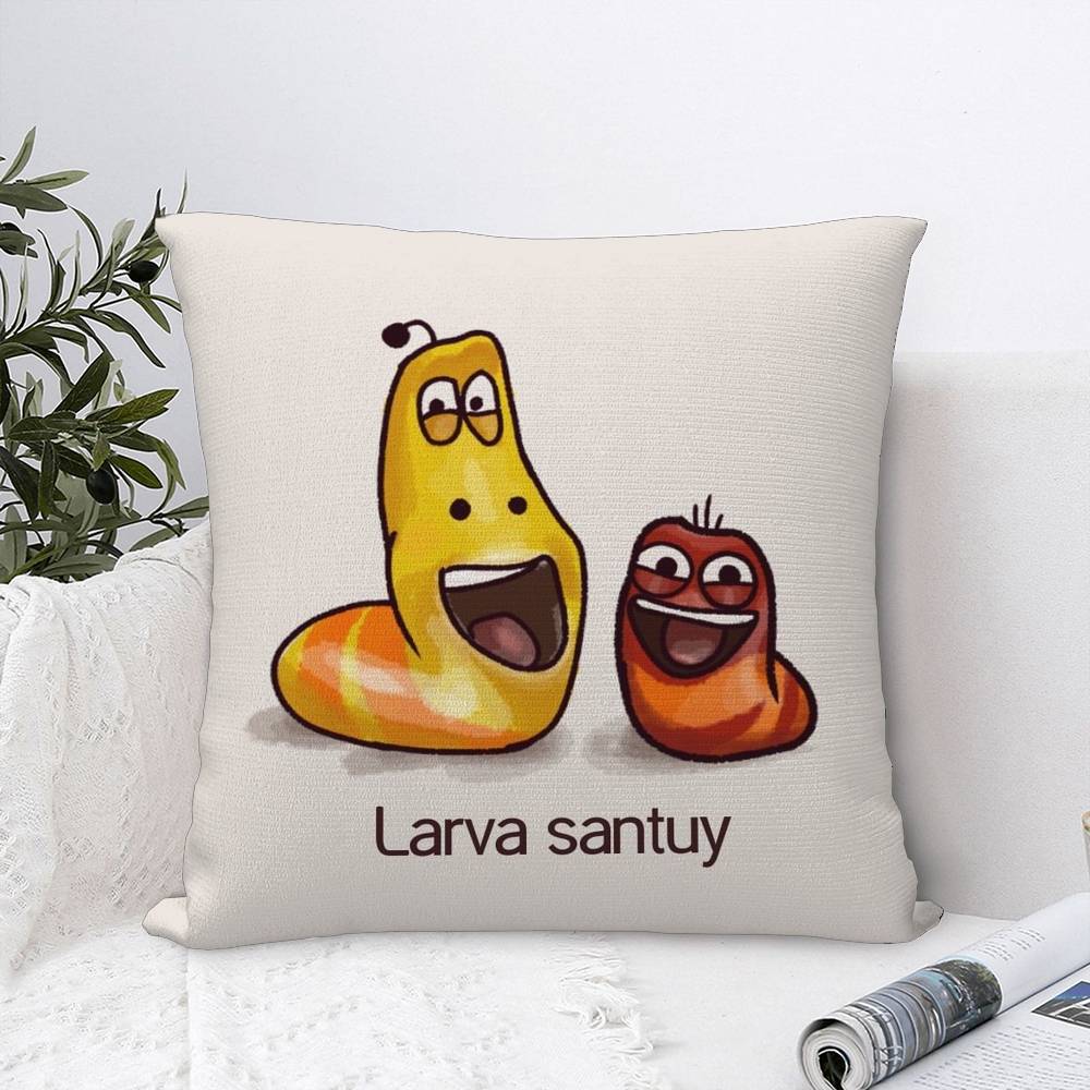 Забавная наволочка с мультяшным изображением личинки L-Larva, мягкая, двусторонняя, для диванной подушки, декоративная наволочка.