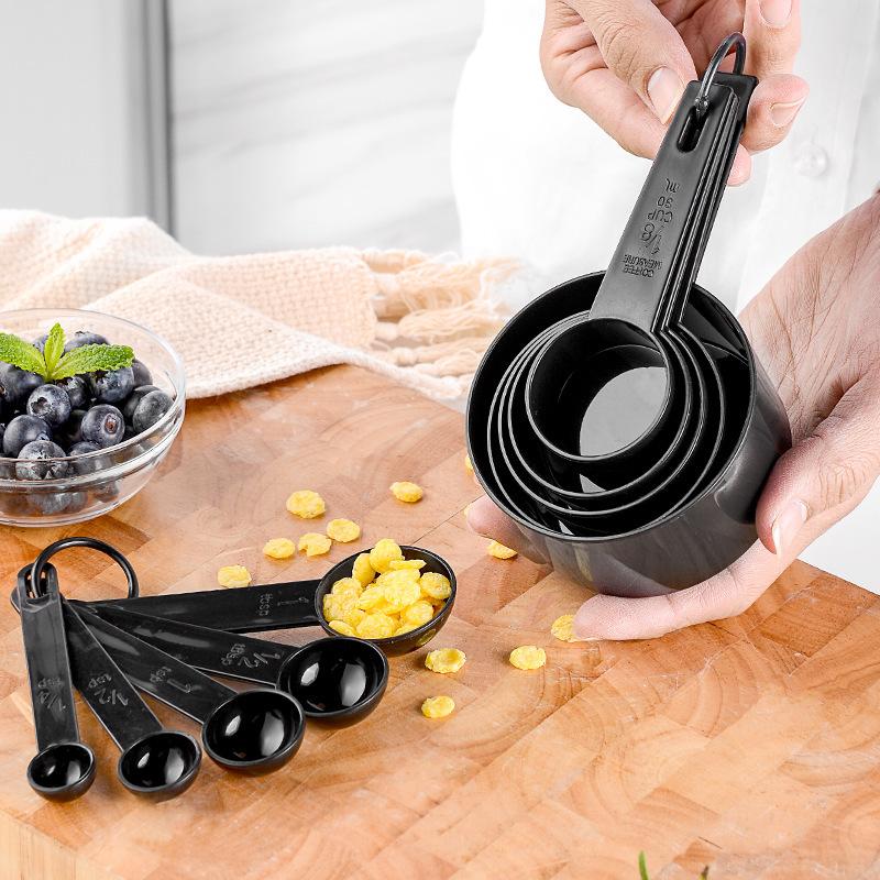 Plastic Measuring Cups And Spoons Set With BPA Free Material And Engraved Markings Perfect For Home Baking Cooking And Meal Pre