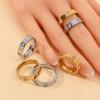 1Pcs Titanium Steel Zircon Ring Sex Ring Zircon Couple Ring