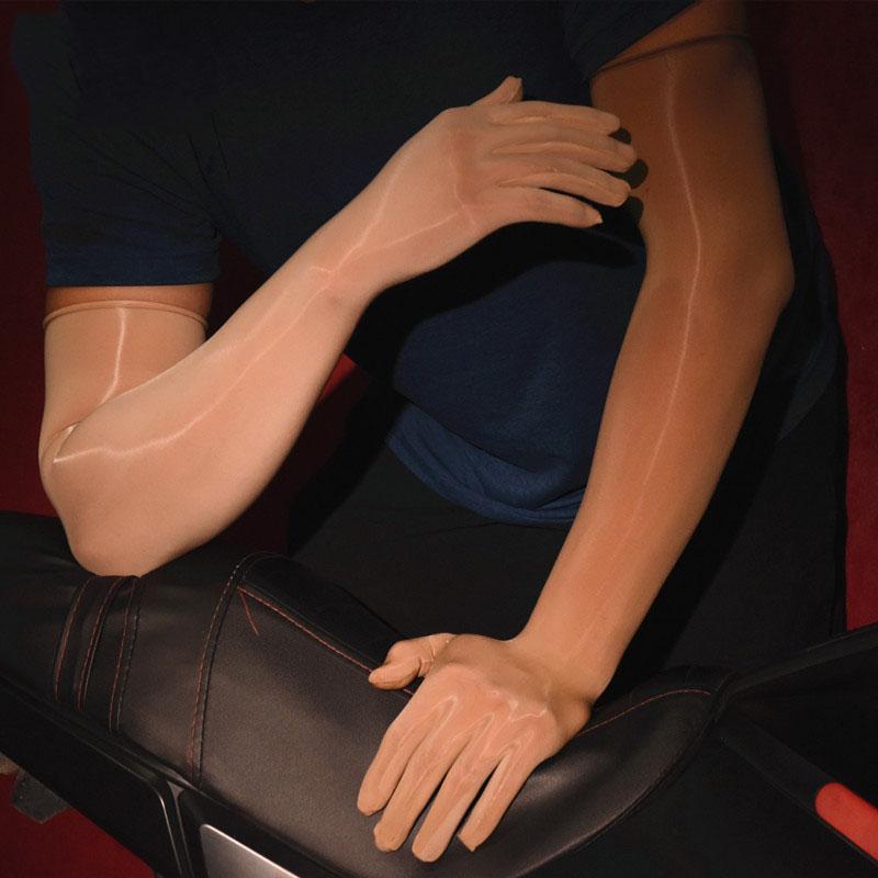 Sexy Gay Man Elasticity Smooth Oil Shiny Solid Long Stockings Gloves Multicolor Cosplay Drive Stage Performance Pole Dancing