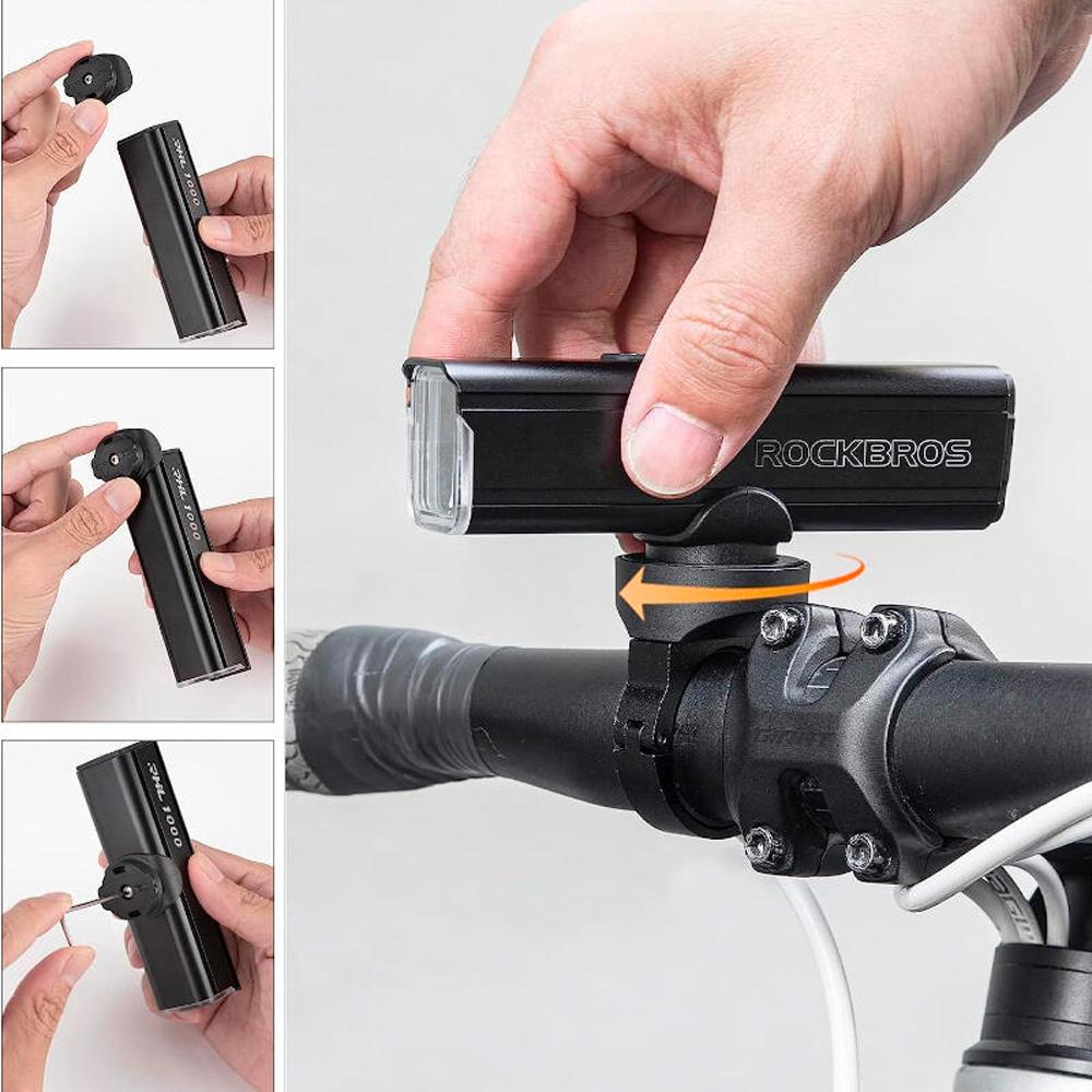 1000 lm front bike light with USB-C - USB-A cable - black