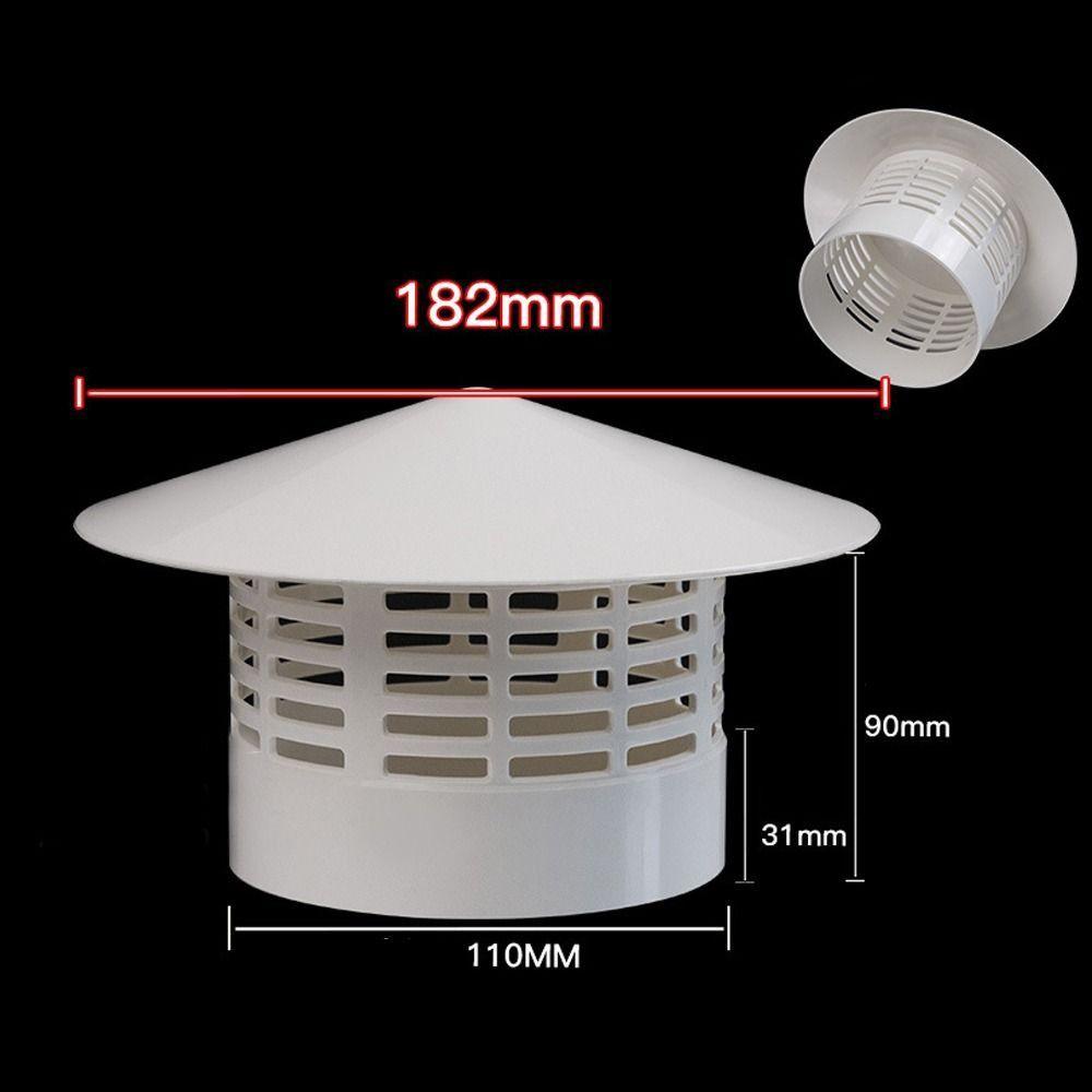 PVC Ventilated Rain Cap 75-200mm Roof Duct Vent Stove Pipe Protector Cover Ventilation System