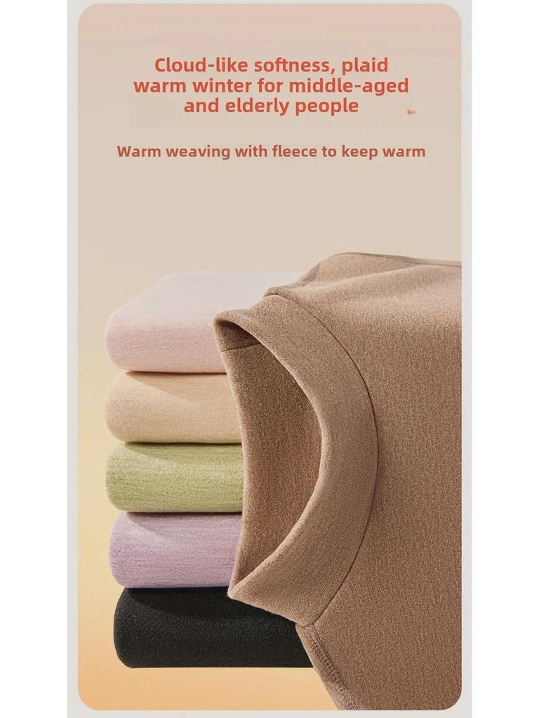 Осенний костюм из немецкого кашемира: Женский термохлопковый свитер и низ для пожилых людей