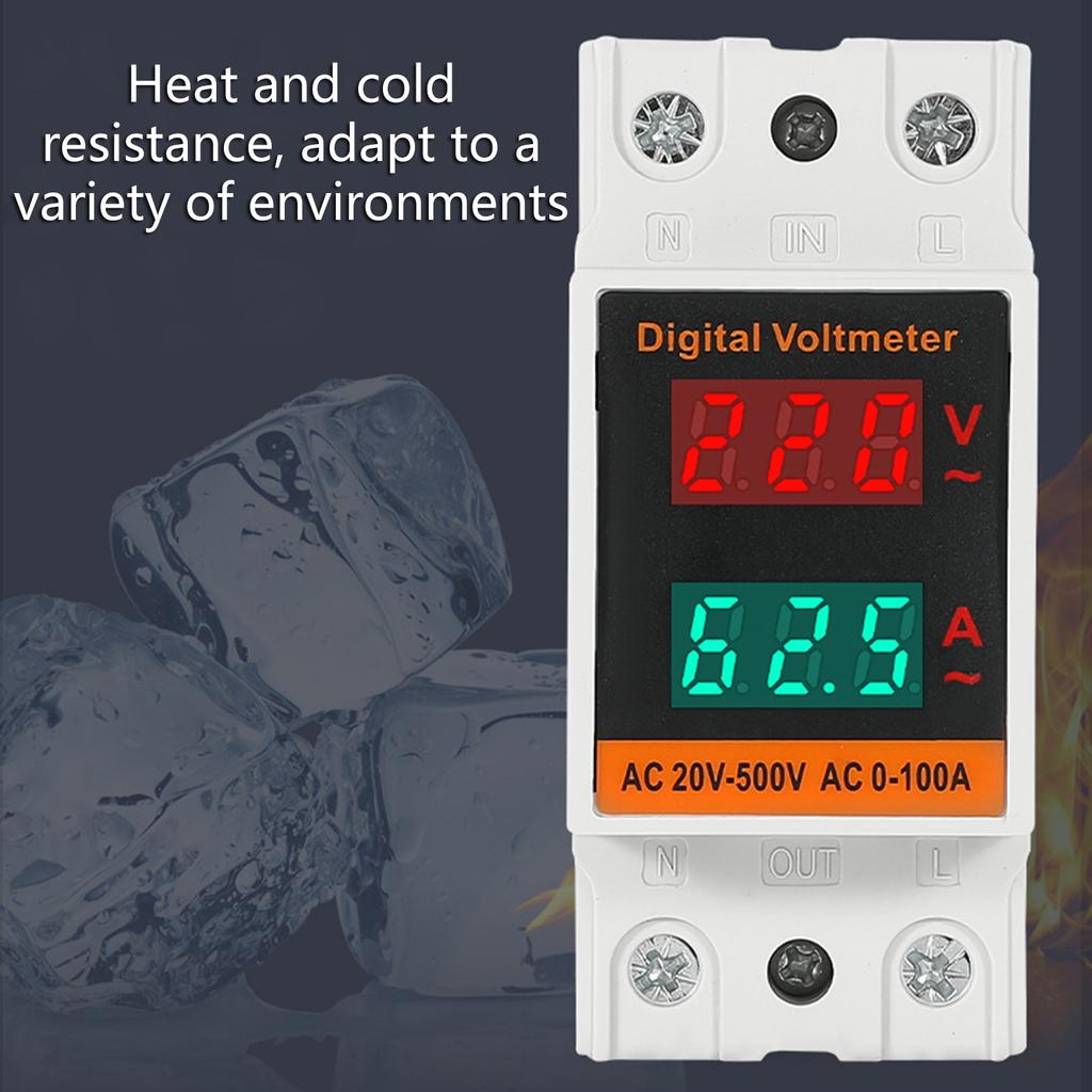 Монтаж на рейку бытовой измеритель напряжения и тока переменного тока высокой точности 35 мм рейка монтируется для точного измерения мониторинга