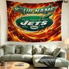 Custom Name New York Jets Printed Tapestry – Wall Hanging for Bedrooms, Dorms, and Home Decor