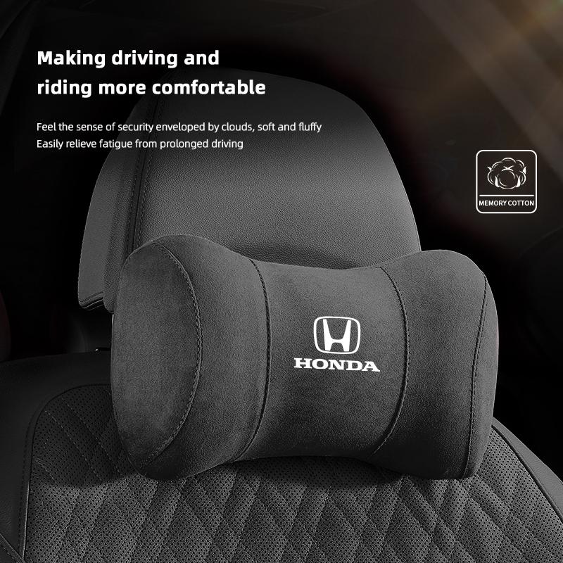 Car Suede Headrest Seat Neck Pillow Head Support For Honda Civic Fit Jazz Accord Pilot CRV Odyssey Passport City Shuttle HRV Ny1 EC5