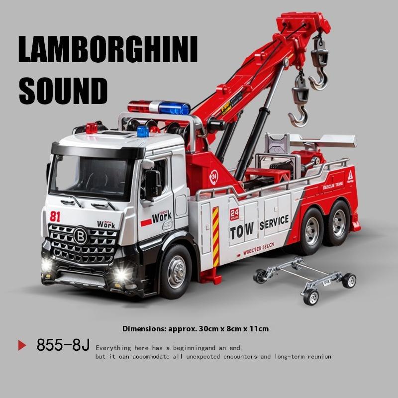 Alloy Truck Toys Children's Semi-Trailer Transporter Construction Vehicle Flat Trailer Model Car