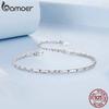 BAMOER White Gold Plated Bracelet for Women, 925 Sterling Silver Snake Chain Bracelet Dainty Fashion Basic Bracelet