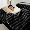 Light Luxury Style Rabbit Plush Sofa Cover Blanket Winter Thickened Bubble Velvet Sofa Towel Solid Color Sofa Cover