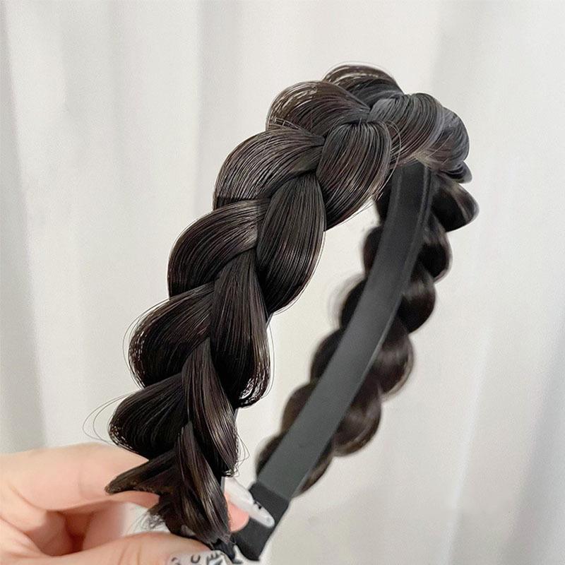 1pc Wig Twist Headbands for Women Wide Fishbone Braids Hairbands Handmade Retro Head Hoop Styling Headwear Accessories