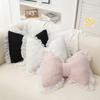Modern Simple Sofa Pillow Living Room Bed Cushion Cute Bow Back Lace Edge Comfortable Breathable Cushions