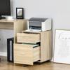 Office Caisson Mobile Storage Cabinet 2 Drawers 5 Wheels Particle Board 39.5 X 39 X 58.5 Cm