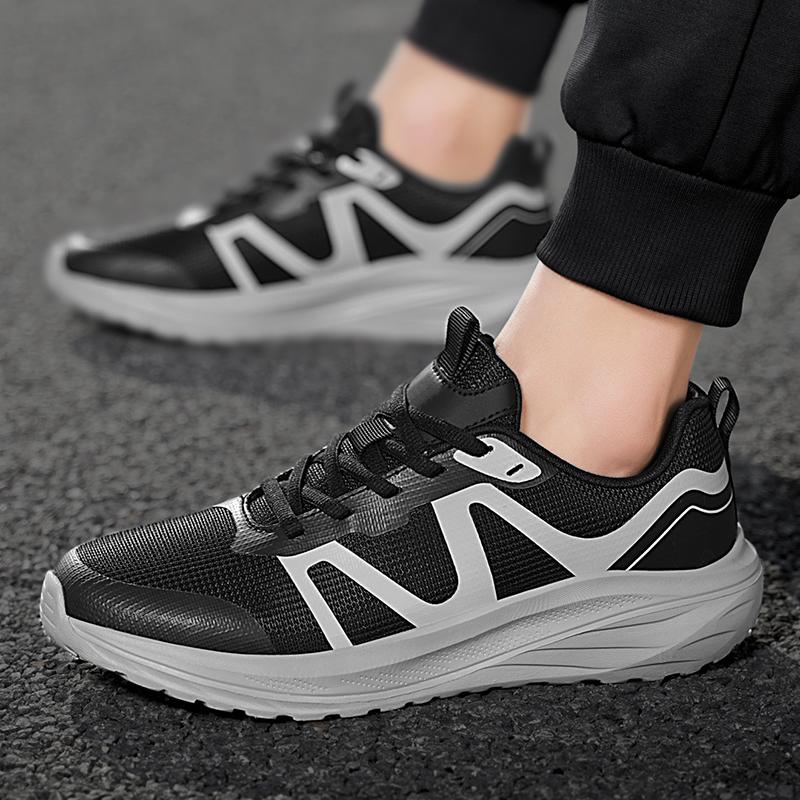 Men’s Sports Shoes Running Sneakers Students Over Sized Jogging Shoes Lightweight Khaki Walking Shoes