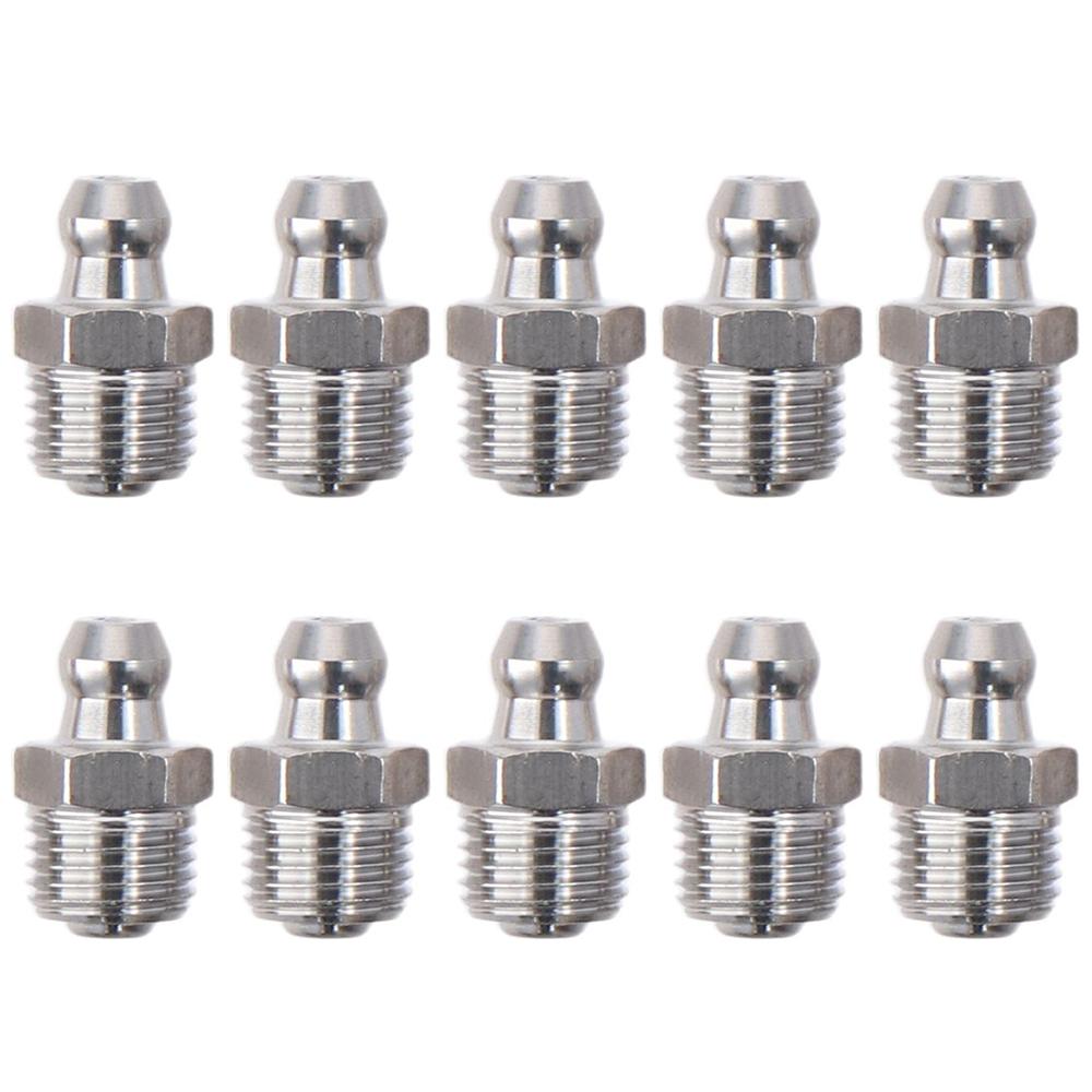 10 шт. Прямая пресс-масленка из нержавеющей стали Резьба M6 x 1 мм Серебристая насадка-шприц Zerk Резьба M8 x 1 мм Резьба M10 x 1 мм