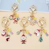 Santa Claus Snowflake Tree Keychain - Cute Cartoon Bag Charm for European & American Holiday Decoration, Small Gift Idea