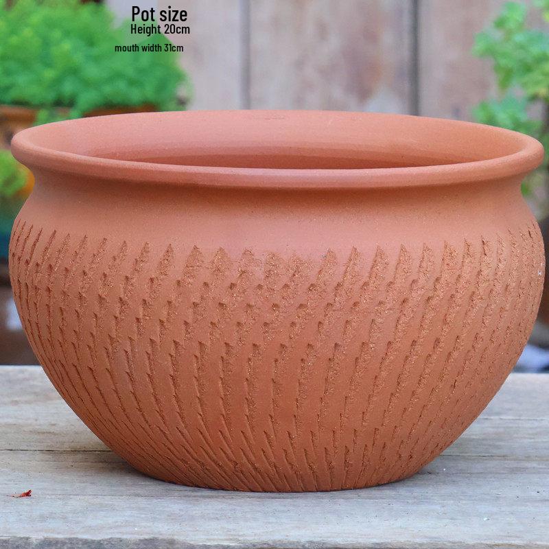 Extra Large Ceramic Bonsai Pot with Wide Caliber, Coarse Pottery for Succulents and Bougainvillea.
