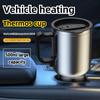 12V 450ml Electric Heating Car Kettle Water Coffee Milk Thermal Mug Camping Travel Kettle Stainless Steel Vehicle Heating Cup