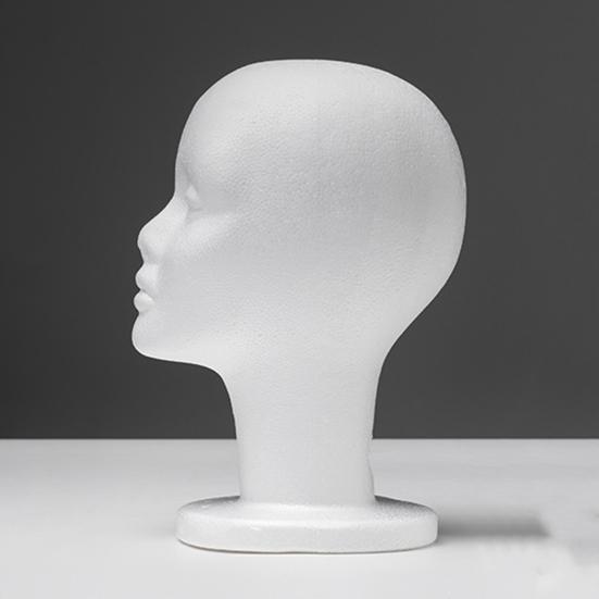 Foam Head for Wigs Female Mannequin Head Headset Wig Display Stand Hairpieces Hats Holder Lightweight Cap Stand for Home Salon Travel