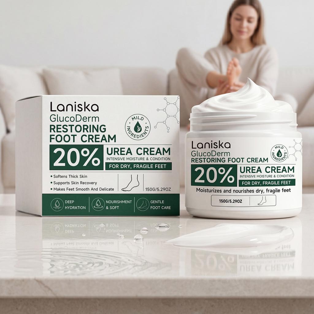 LANISKA Foot Care Cream Lightweight Fine Softens Calluses Moisturizes Comfortable Skin Care Foot Cream