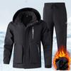 Men's Thickened Set Plus Size Sports Work Suit Jacket + Pants 2-piece Set