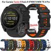 Tactix 8 Watch Band For Garmin Fenix 8 47mm 51mm 7 7X 6 Pro 5 5X/Epix Pro/Descent G1 G2 QuickFit 22/26mm Silicone Bracelet Strap