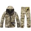 Waterproof Soft Shell Tactical Jacket Set Men Warm Outdoor Army Camouflate Clothes Set Military Hooded Hunting Fleece Coat Clothing Suit