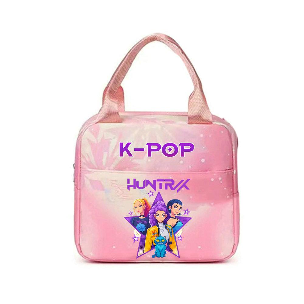 KPop Охотники на демонов Офисные работники С сумкой для обеда Портативная термосумка Большой емкости Сумка для обеда Наплечная сумка Двойного назначения