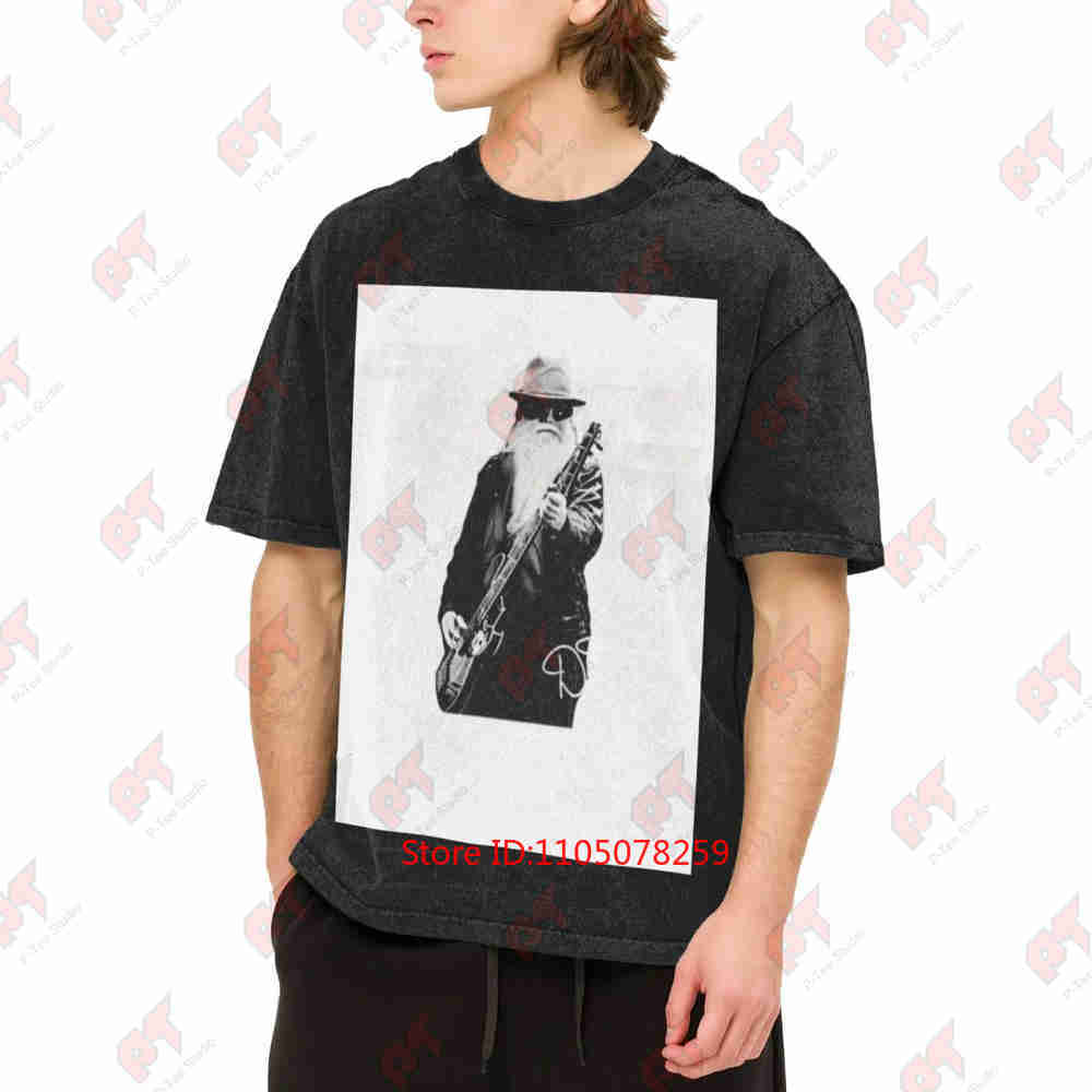 Dusty Hill ZZ Top Tour Vintage Washed Tee Pure Cotton T-Shirt