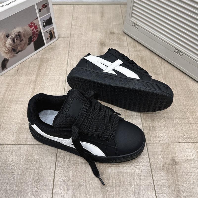 Retro Black Bread Shoes Women's Tide Spring and Summer New Student Versatile Casual Couple Board Shoes Women