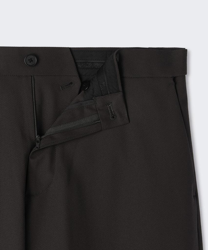 MUSINSA STANDARD Whipcord Curved Hidden Banding Slacks [Dark Brown]