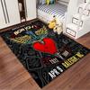 Rock Band Tour Logo with Heart and Wings Non-slip rug suitable for living room and bedroom sofas
