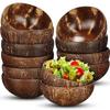 WIKHOSTAR Кокосовые миски для подачи блюд Деревянные Салатные Натуральные миски из скорлупы кокоса Миска Посуда для подачи Завтрак Вечеринка рамен