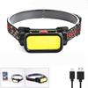 Portable Powerful LED Headlamp COB USB Rechargeable Headlight Built-in Battery Waterproof Head Torch Camping Fishing Head Lamp