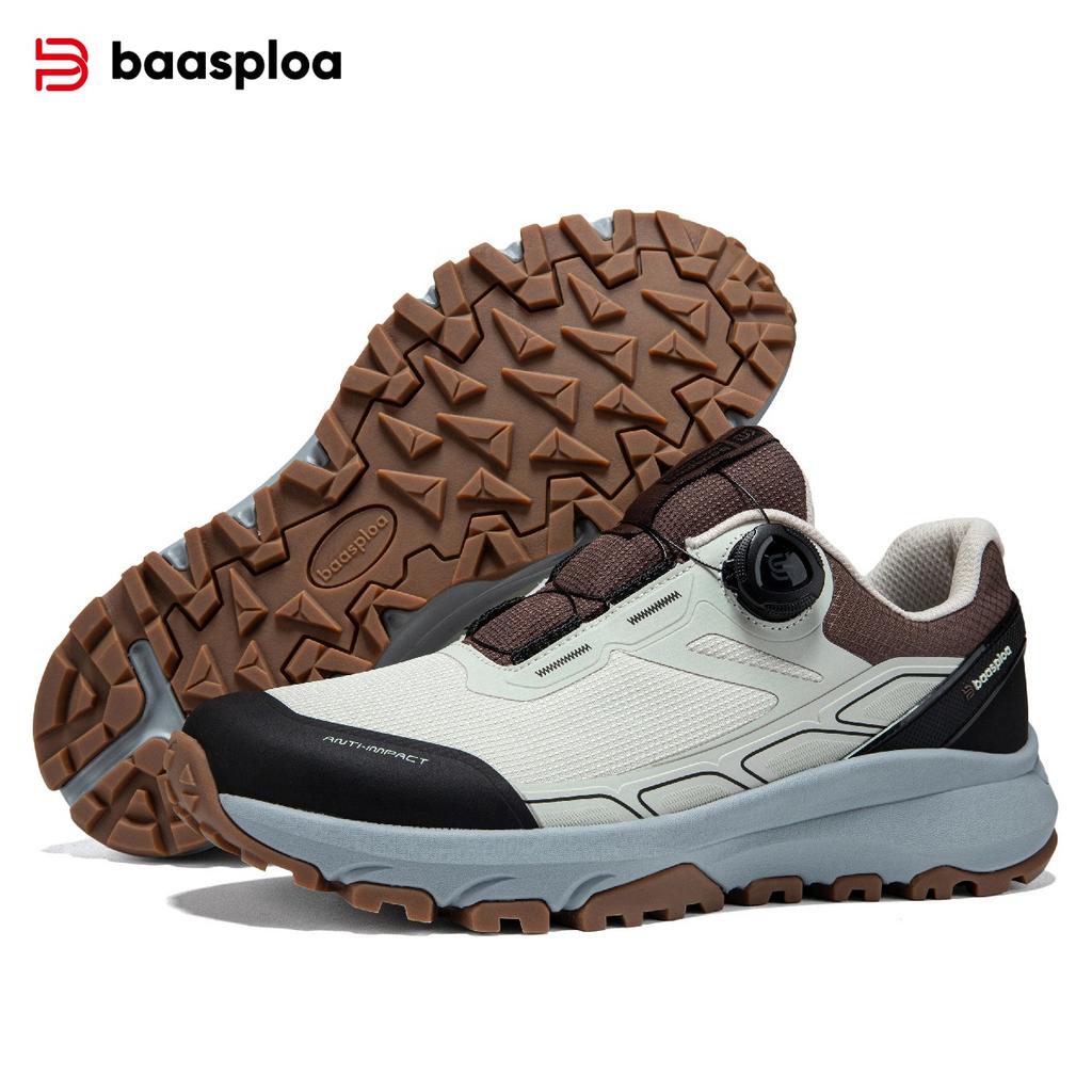 BAASPLOA Мужские походные ботинки для активного отдыха, походная обувь, мужская, с вращающейся пряжкой, легкая, нескользящая, мужской бренд для активного отдыха, мужская обувь, зимняя, обновленная, утолщенная