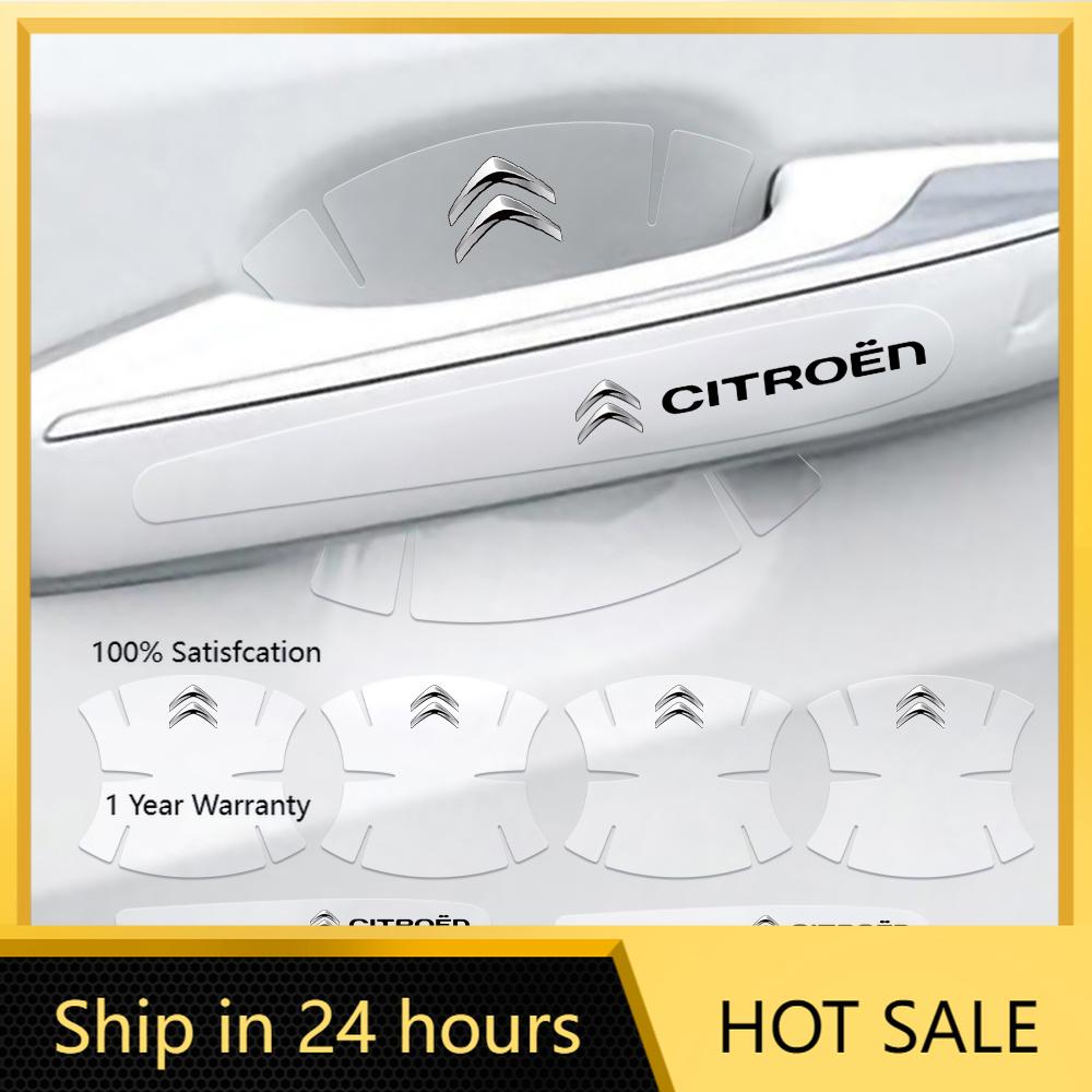 2026 Hot Car Sticker 8PCS Transparent Car Door Handle Cup Protector Film Anti Scratch Sticker For Citroen C1 C2 C3 Grand C4 Pica