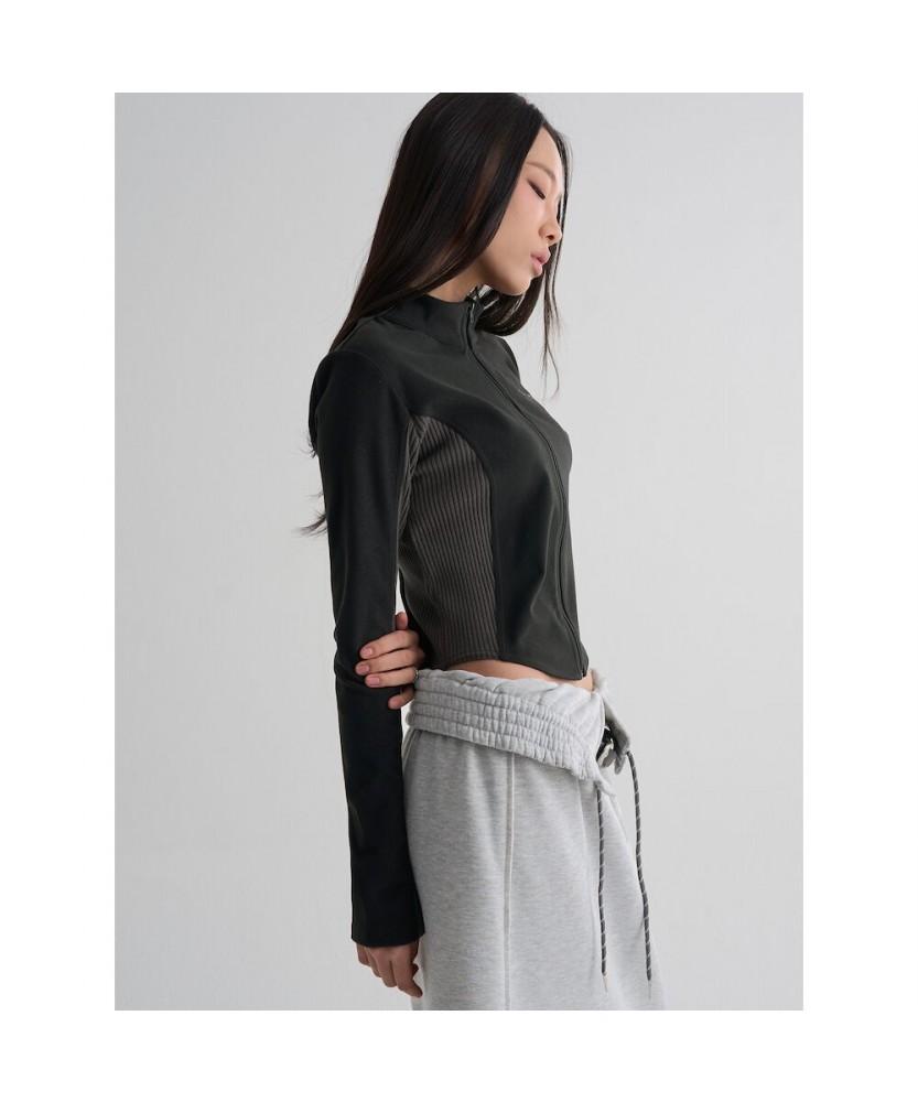 8Seconds Color Block Jersey Zip-Up Black