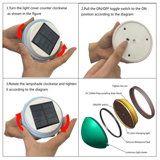 Солнечный светильник для бассейна, светодиодный плавающий светильник RGB, меняющий цвет, IP67, водонепроницаемый, окружающий