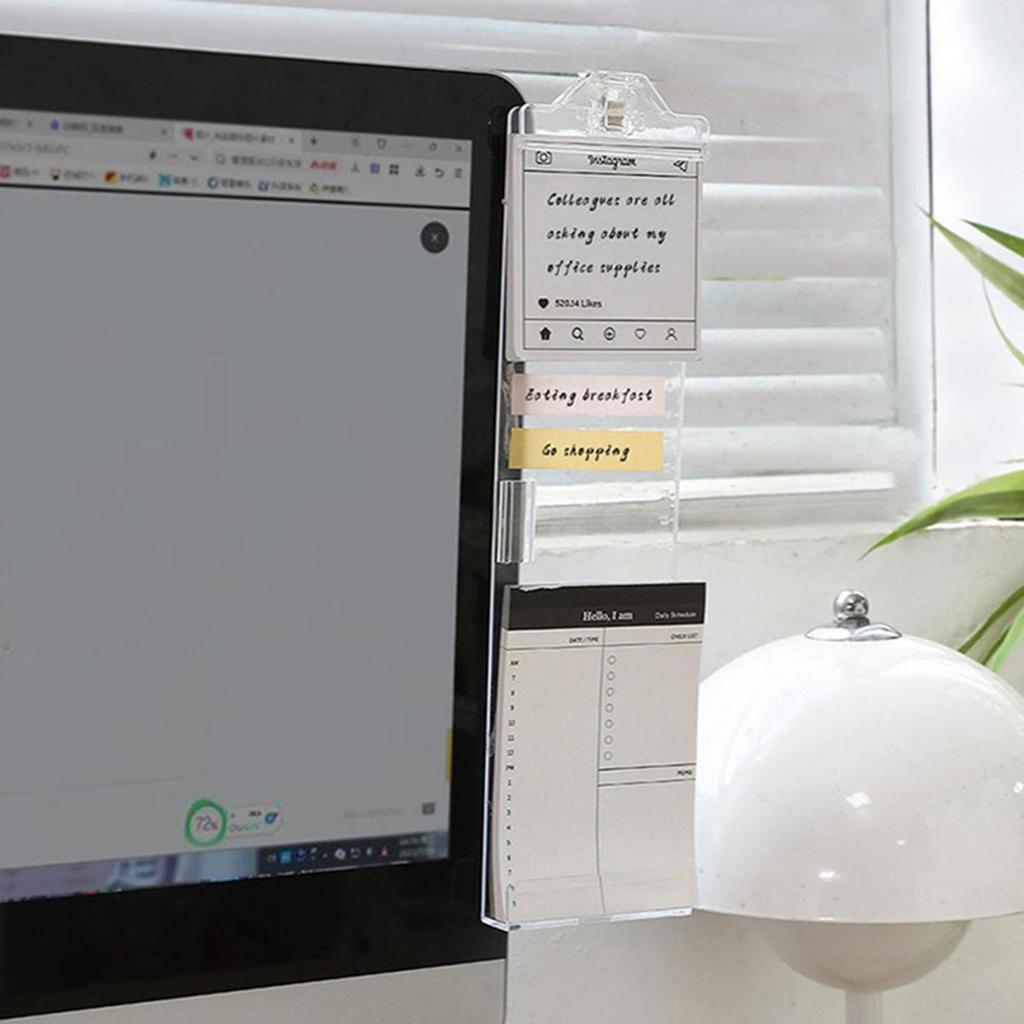 Креативная доска для заметок на монитор для липких заметок, прозрачный держатель для визиток, подставка для телефона, настольный пластиковый держатель, канцелярские товары