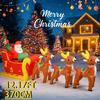 12.14FT LED Light Xmas Inflatable Reindeer Sleigh Santa Toy Yard Party Decoration Home Ornament Supplie Christmas Holiday Gifts