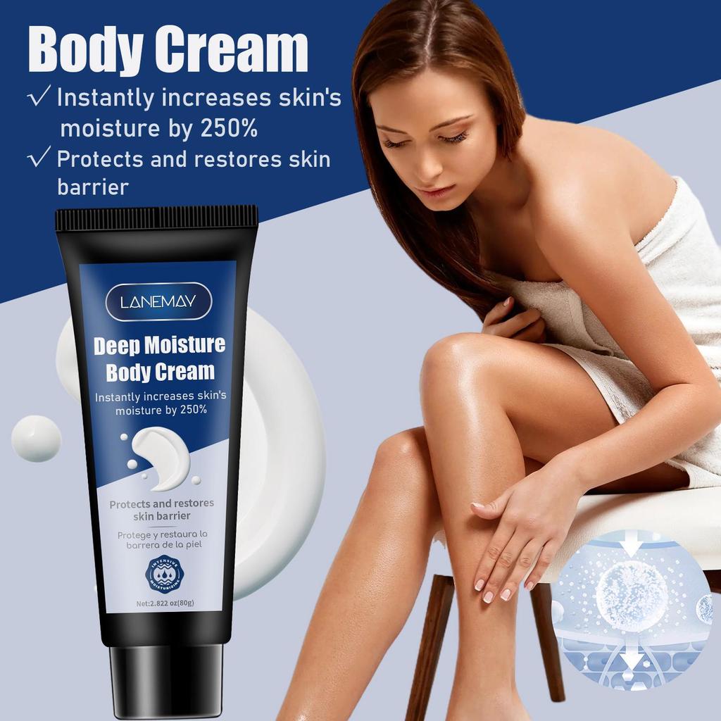 :Deep Moisture Body cream-Instantly Increeaeses Skin'S Moisture By 250%-Protects And Restores Skin Brrier-Suitable for All Skin Types, 80ml