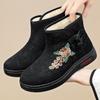 Cotton Shoes Women's Shoes Winter Versatile New Velvet Thickened Snow Boots Embroidered Casual One-pedal Cotton Boots