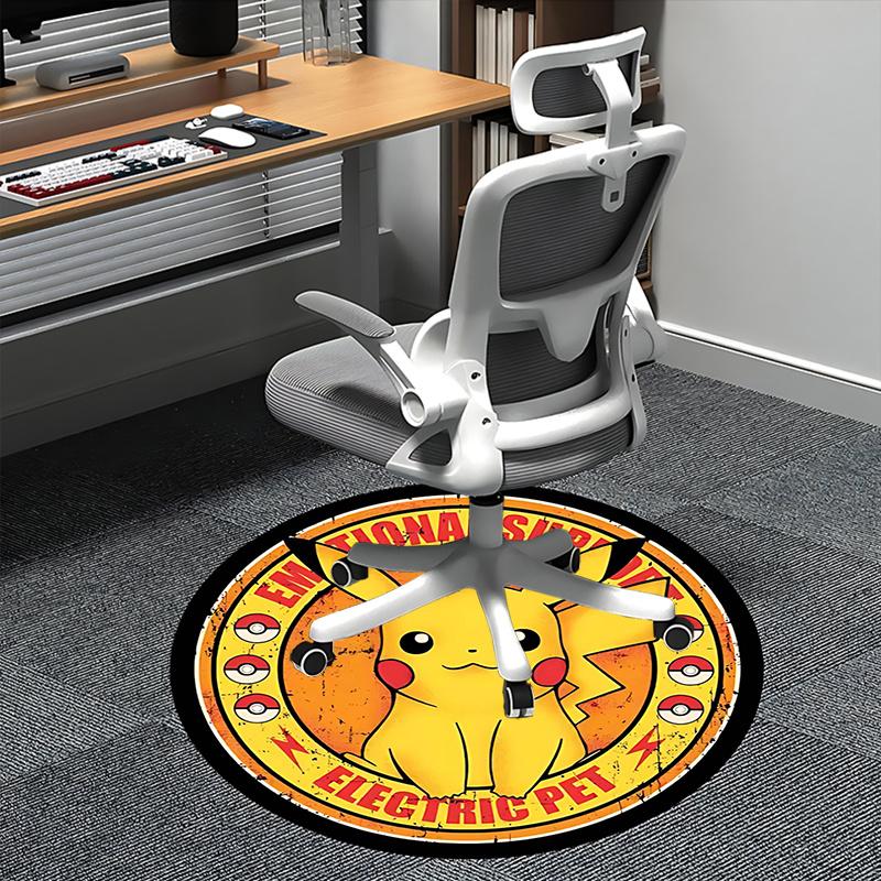 Pikachu,Electric Pet Chair mat Round Rug Office carpet, Non slip, Suitable for Living Rooms, Bedrooms,Decor1205798a