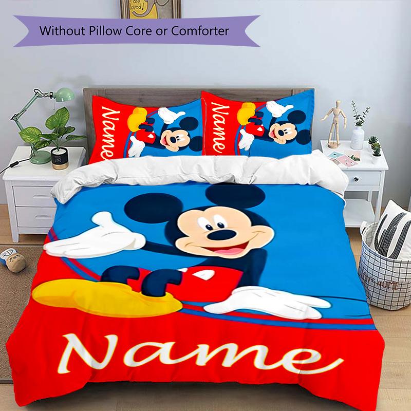 3pcs Mickey7 Cover Set - Personalized Name, HD Printed Bedding with 1 Cover and 2 Pillowcases - Perfect for Home Decor, Easy Care