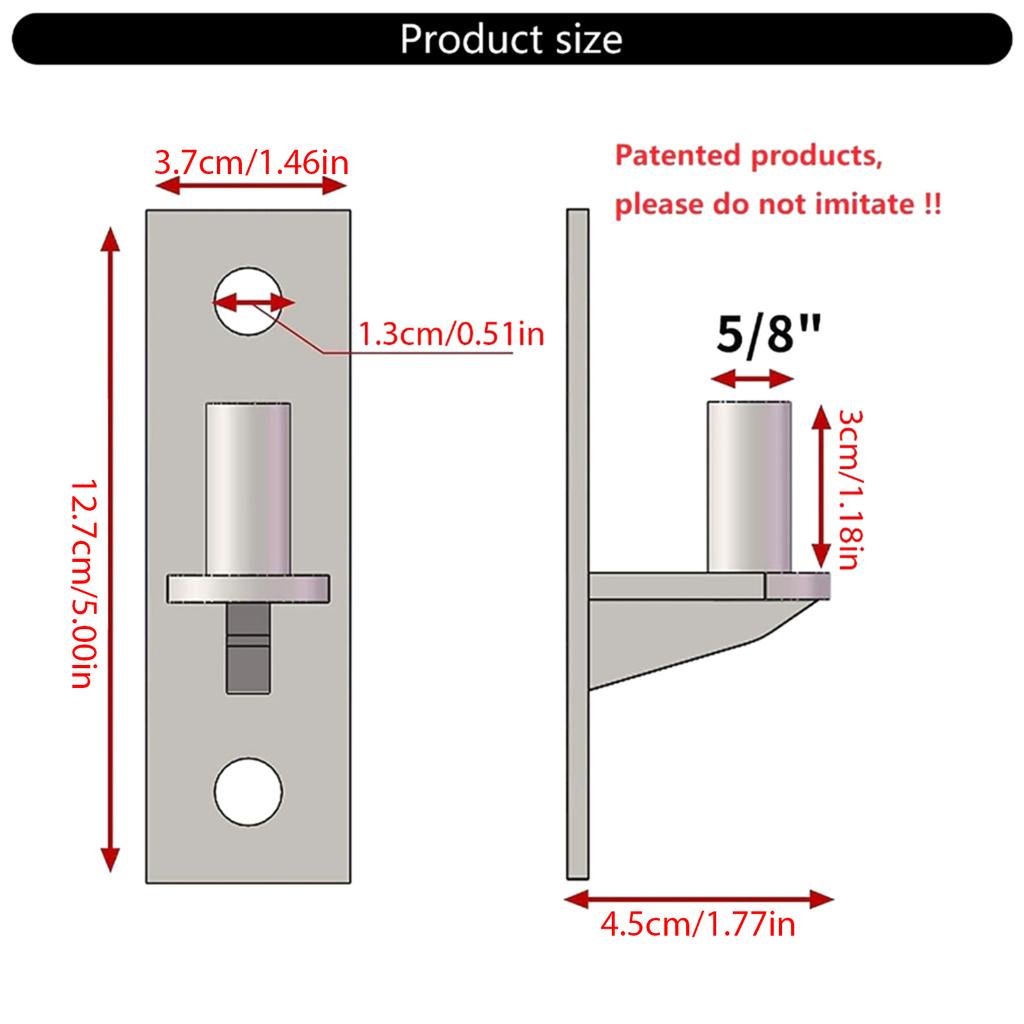 2Pieces Portable Sturdy Wall Mount Gate Hinges Stainless Steel for Outdoor Chain Link Fence Gate Post Hinges Pin