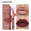 2-piece Lip Liner and Lip Gloss Combination Waterproof Long-lasting Velvet Nude Sexy Non-stick Matte Lipstick Lip Liner