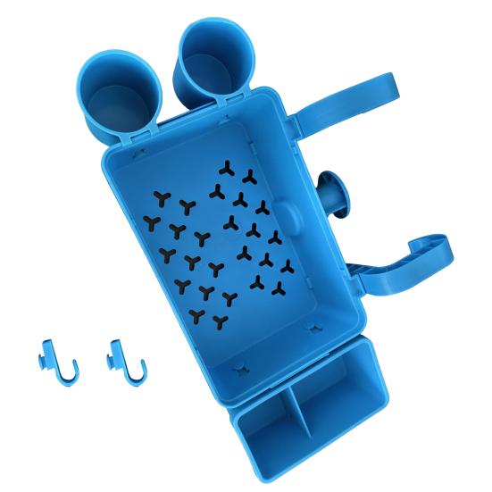 Yousheng Pool Storage Basket for Above Ground Pools Poolside Storage Organizer with Cup Holder Hook Pool Accessories Holder Fits for Most Frame Pools