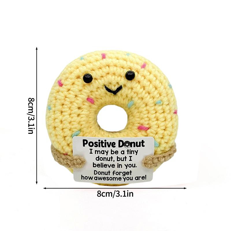 Positive Mini Animals Doll Crochet Bee Doll With Card Handmade Knitted Animals Inspirational Doll Thank You Gift For Women Men