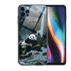 Super Cute Panda Glass Case For Iphone 13 12 11 Pro Max 12Pro XS Max XR X 7 8 Plus SE 2020 Mini Case Tempered Back Cover